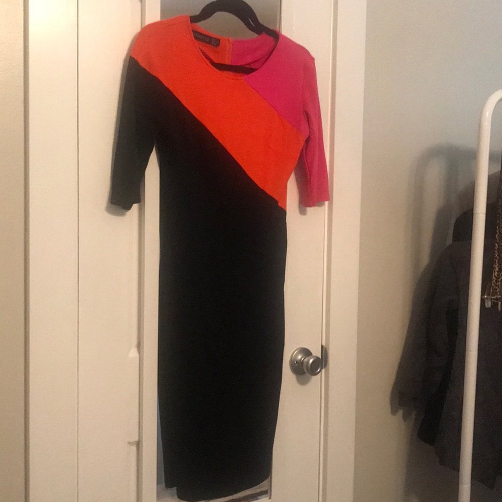 Homeeye bodycon color block dress